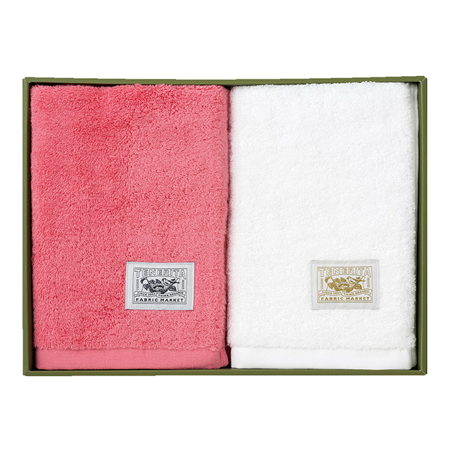 テネリータ[TENERITA]の甘撚りフェイスタオル2枚セット コーラル