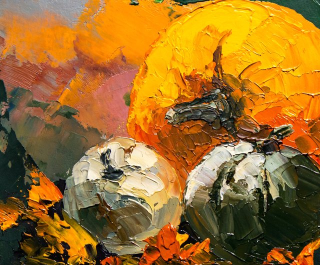 絵画 インテリア 油絵 uF6-061404 静物 かぼちゃ 絵画 インテリア 油絵