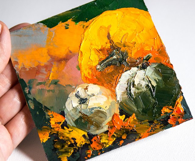 絵画油絵uF6-061404静物（かぼちゃ）