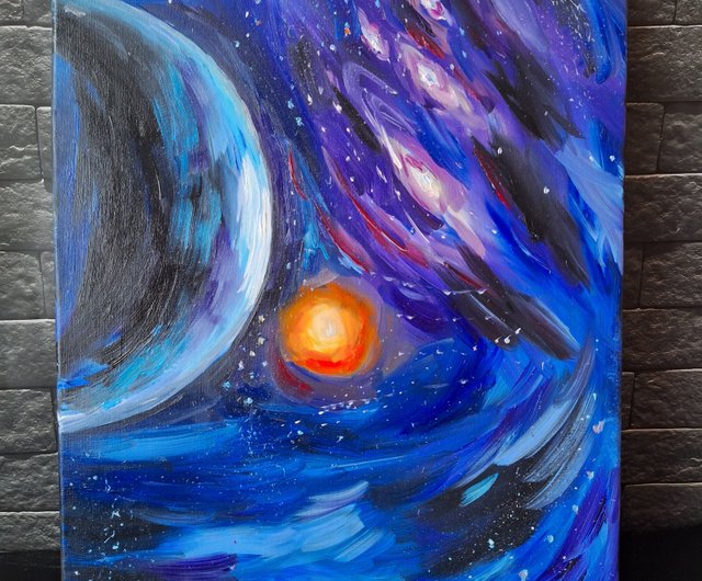 good blue(flozen star) 原画 painting 油絵 星 good blue(flozen star