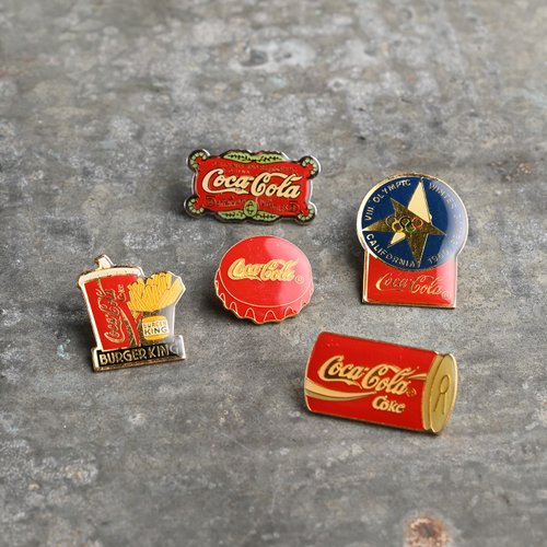 コカ・コーラ ピンバッジセット 額装品/ 100周年 1886-1986 限定品