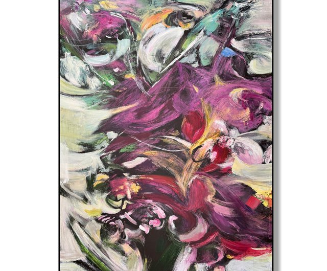 抽象画 花 キャンバスアート 大きめ