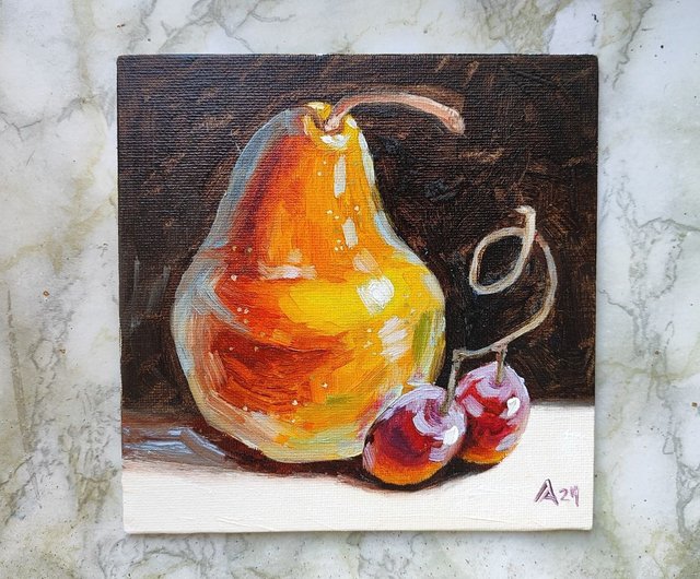 絵画 インテリア 油絵 uF6-061304 静物 フルーツ 絵画 インテリア 油絵