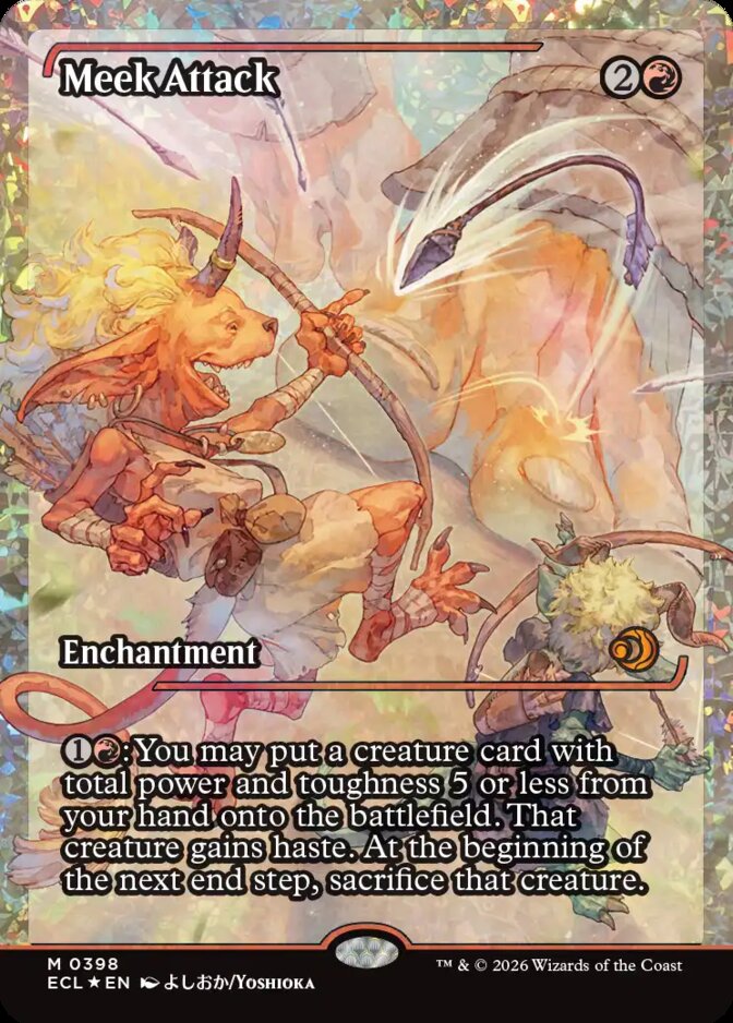 Meek Attack-showcase japan - fracture foil, Lorwyn Eclipsed:Foil (ECL)