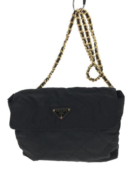 PRADA 黒 ナイロン キルティング ショルダーバッグ
