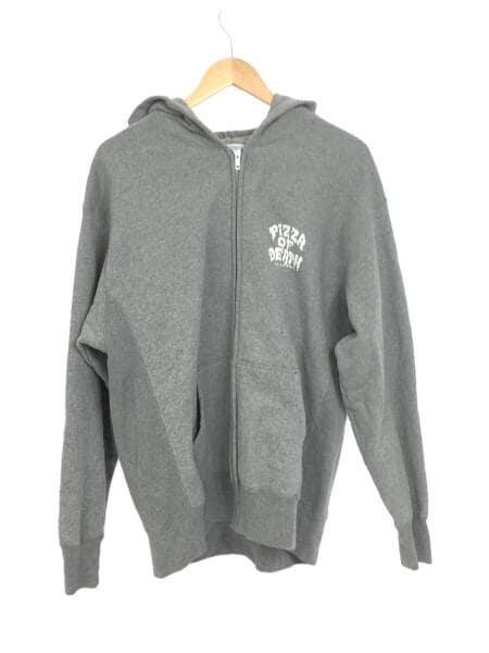 Pizza of Death グレー フード付きジップパーカー Jr-L Amazon.co.jp
