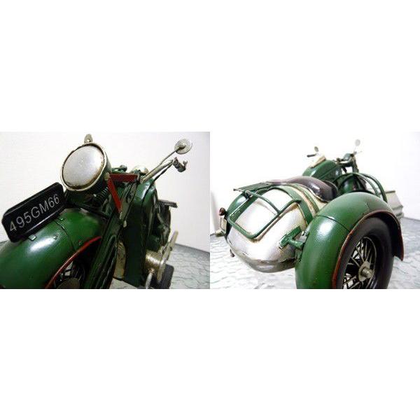 ブリキのおもちゃ レトロバイク・サイドカー BMWグリーン /【Buyee
