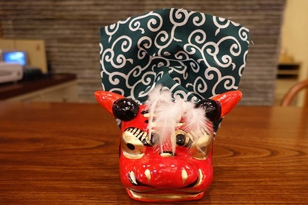 鴻巣の赤物】獅子頭 弓獅子》（幅12～奥行15cm）縁起物 お正月 玩具