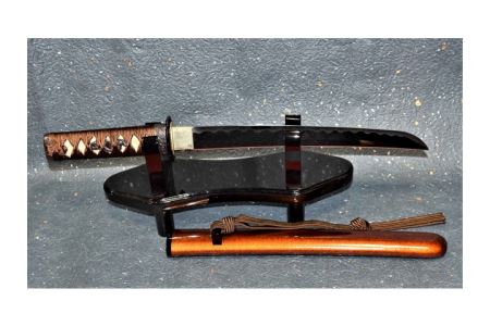 観賞用模造刀（短刀・前差し）金茶 刀掛け付 ( 濃州堂 ) | 岐阜県関市