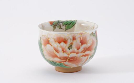 陶あん】京焼・清水焼 色絵牡丹オクシマ湯呑み | 京都府京都市