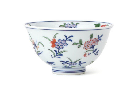 源右衛門窯 染錦小花散し 器 食器 お茶碗 飯碗 ごはん 茶碗 小鉢 小花