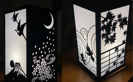 鉄製 行燈（あんどん）四季 工芸品 装飾品 インテリア 電化製品 行灯