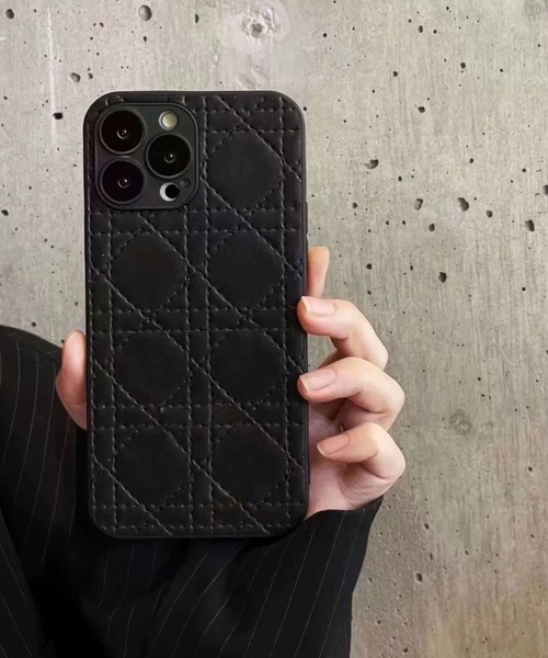 Christian Dior ブラックキルティングiPhone14pro Christian Dior