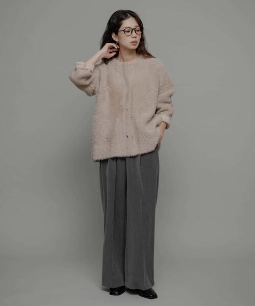 セール】ダブルフェイスバイカラーカーディガン（カーディガン/ボレロ