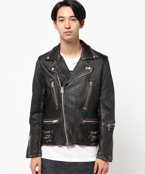 MAGAZINES別注 JACK ROSE シープ レザー ジャケット ブラック