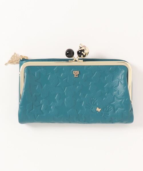 新品未使用】ANNA SUI 財布 がま口 プレイングキャット 猫 ターコイズ