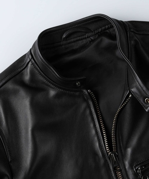 BACK NUMBER】リアルレザーシングルジャケット（ライダースジャケット