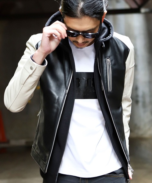 Rattle Trap シングルライダースジャケット レザージャケット 羊革 M