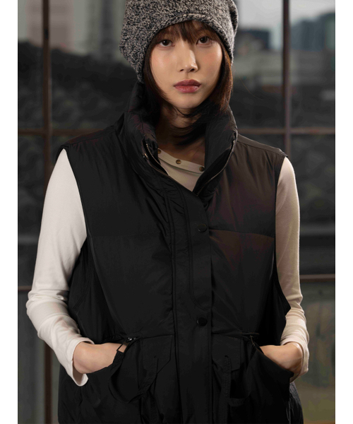 セール】オーバーサイズダウンベスト [ブラック]（ダウンベスト）｜THE