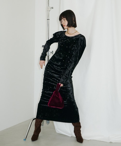 パールグロウベロアドレス / pearl glow velour dress（ドレス