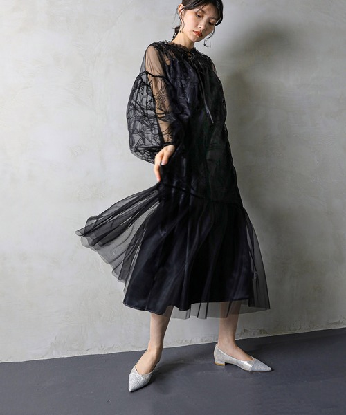 結婚式お呼ばれドレス黒kana オケージョンドレス