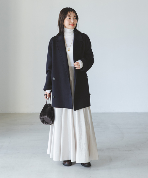 noble Super160sチェスターミドルコート ネイビー Noble（ノーブル）の