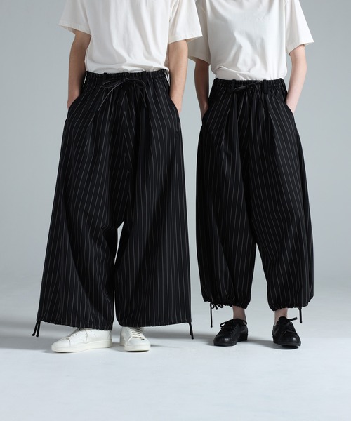 Y-3 REFINED WOOL CROPPED WIDE LEG PANTS（その他パンツ）｜Y-3