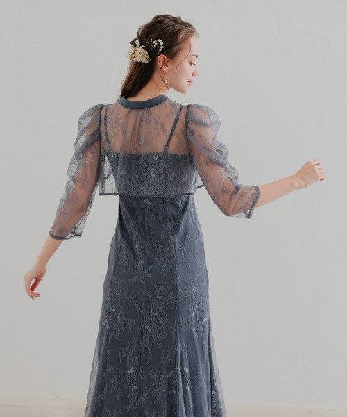 Dorry Doll ボレロレイヤーレースドレス チャコールグレー 結婚式