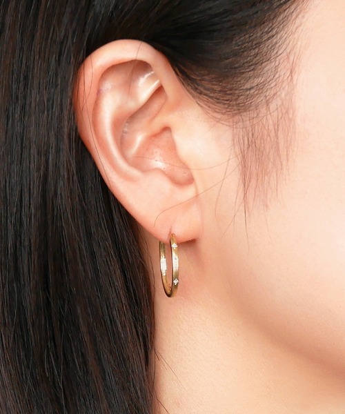 VENDOME AOYAMA K18YG PT900 ダイヤ フープ ピアス VENDOME(ヴァン