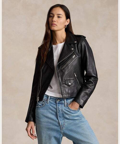 シープスキン レザー モト ジャケット（その他アウター）｜POLO RALPH