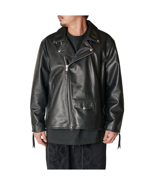 バンソン レザーライダースジャケット プロテクター付 黒色 42 大きめ