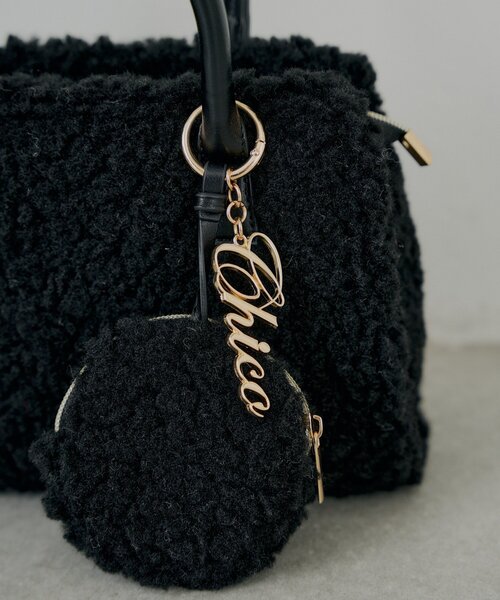 ロゴチャーム付きスエードムートンバッグ（ボストンバッグ）｜Chico