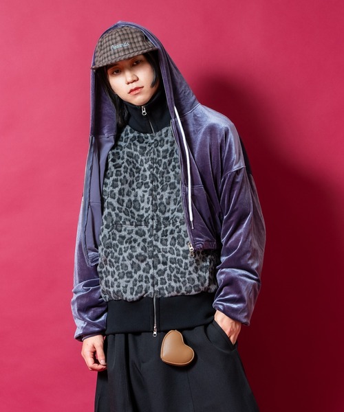 セール】a.p.o.v. クラッシュソフトベロアオーバーサイズクロップド