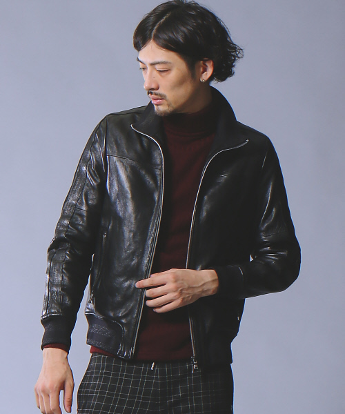 5351 POUR LES HOMMES ラムレザートラックジャケット 46 5351 POUR LES