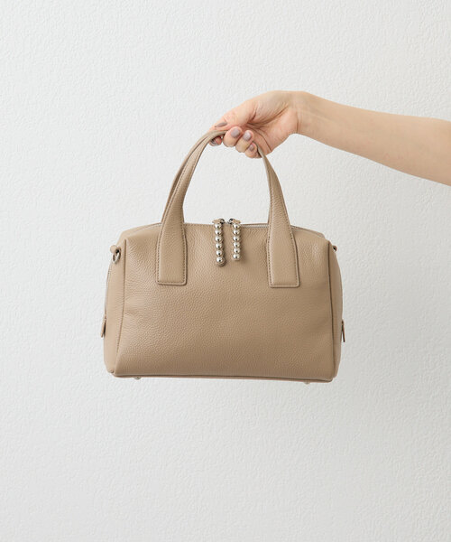 本革/ショルダー付き》スタッズボストンバッグ（ボストンバッグ）｜ear