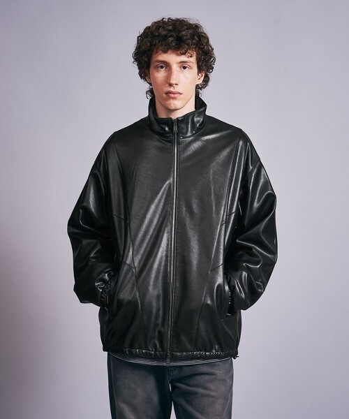 MONKEY TIME（モンキータイム）の「レザーライク トラック ジャケット