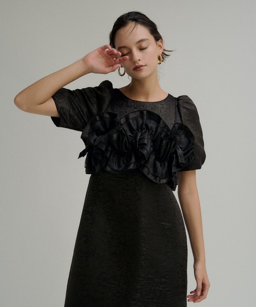 Wavy frill bustier jacquard dress（ドレス）｜LE'RURE（リルアー）の