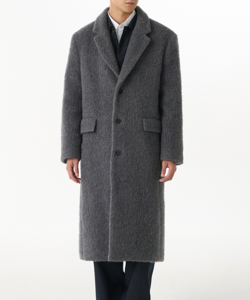 セール】ヘアリーアルパカブレンドダディショルダーシングルロング