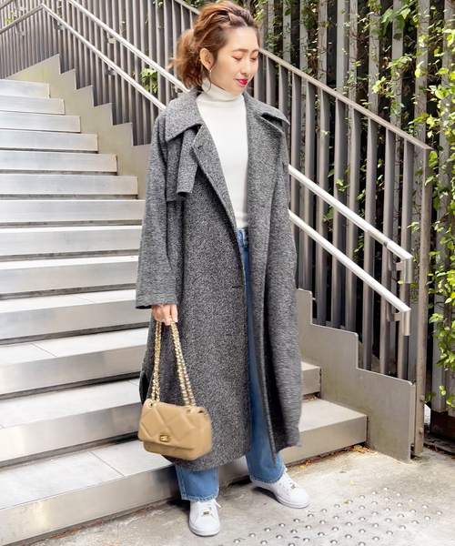 Spick & Span☆ Wスライバーヘリンボーンコート☆36