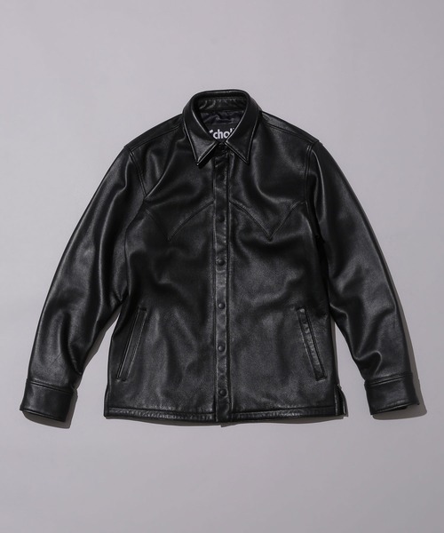 値引き】Schott×Nano Universe ブラック レザージャケット 値引き