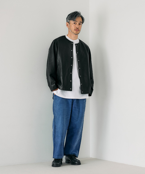 セール】ネイキッドラムレザー カーディガン（ライダースジャケット