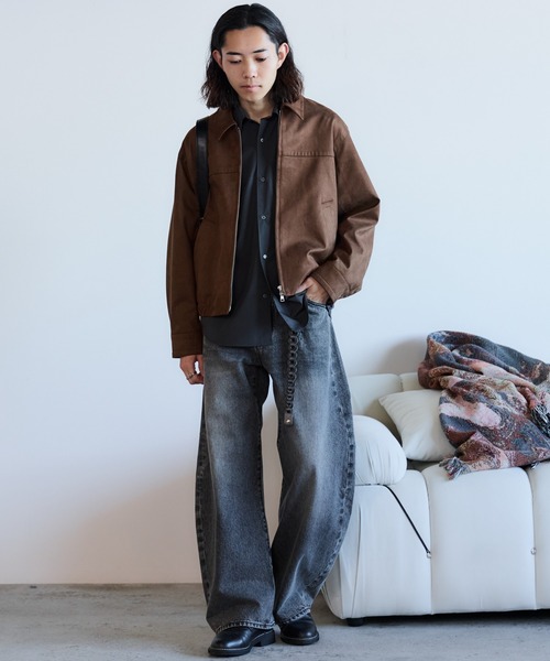 ARTIFICIAL GRAIN / FAUX SUEDE ZIP BLOUSON（ブルゾン）｜WYM LIDNM