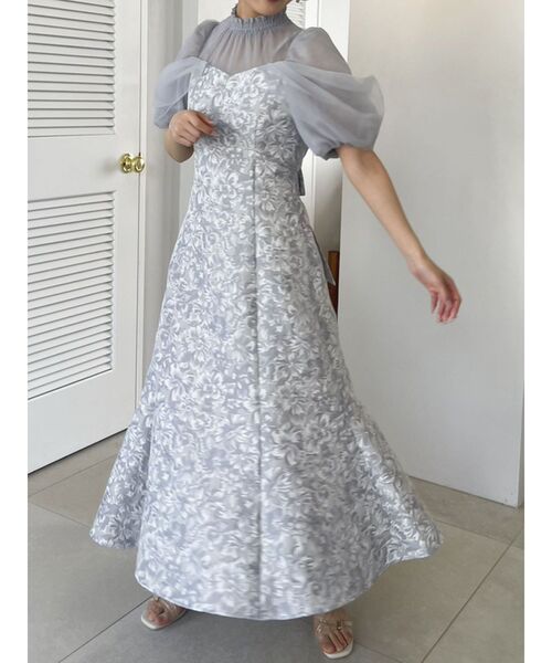 dazzlin シアーベールジャガードワンピース オフホワイト dazzlin