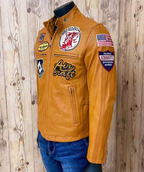 希少色 XL】アヴィレックス レザージャケット シングル ライダース