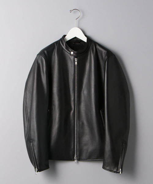 ユナイテッドアローズ レザー シングルライダースジャケット M シープレザー シングル ライダース ジャケット