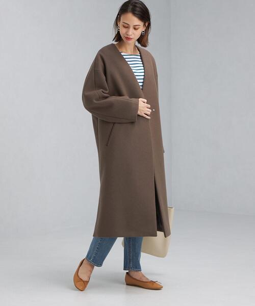 green label relaxing リッタイ スリーブ ノーラペル コート 【公式通販】