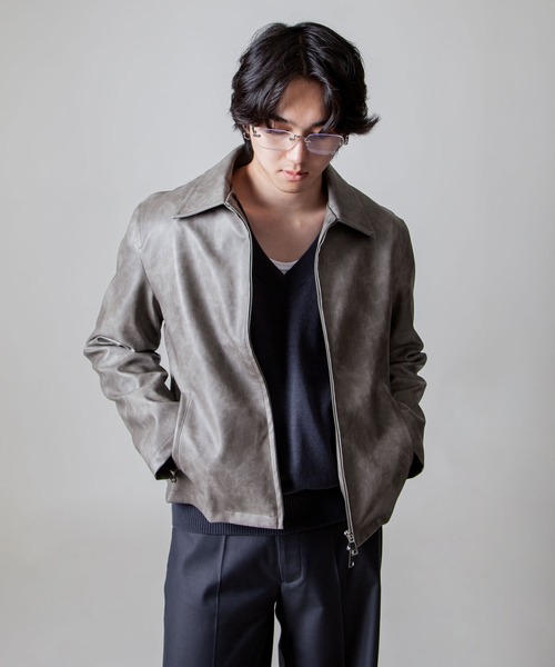 Freedom レザー ライダース ジャケット ホワイトライン セール