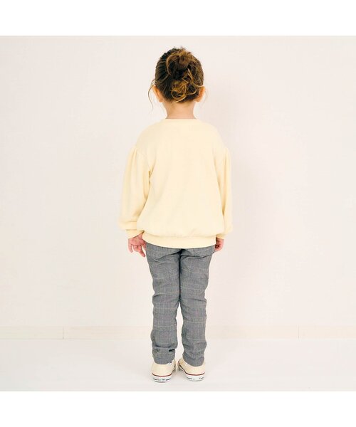 7日まで】ヒスミニ ブラウン テディ 総柄トレーナー 90cm オートミール