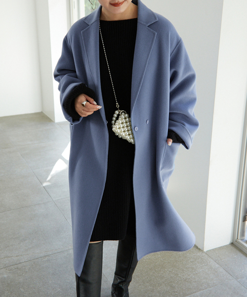 SLOBE IENA ハミルトン ダブルフェイス チェスターコート ネイビー