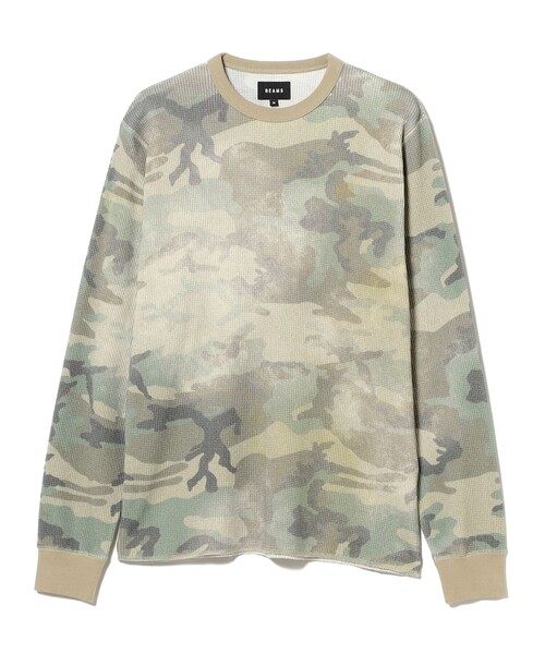 BEAMS サーマル ロンt 迷彩柄WOODLAND BEAMS（ビームス）の「プリント